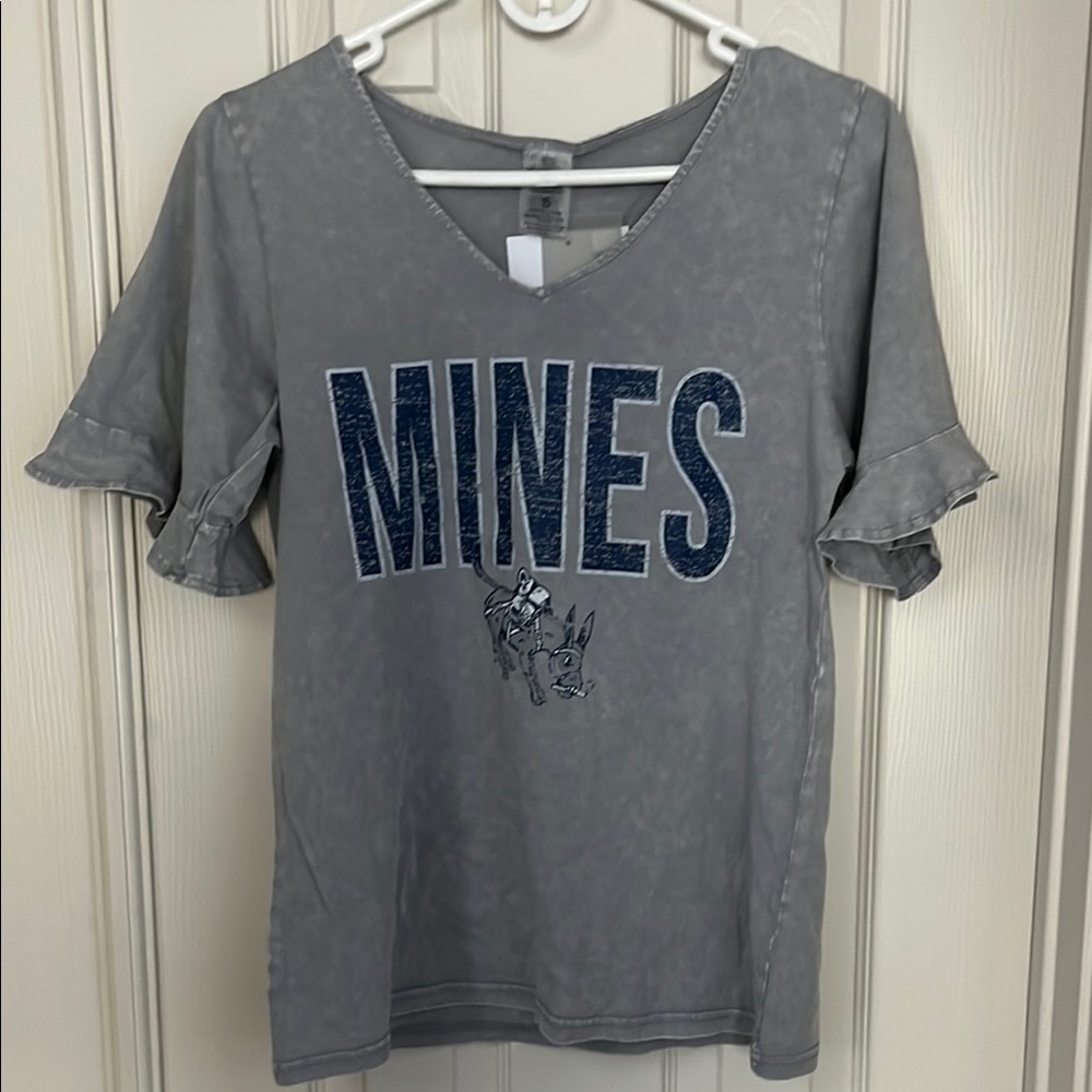Gray Ruffle Sleeve Top